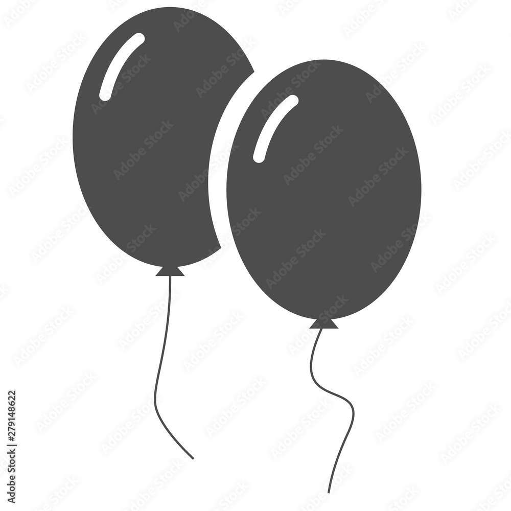 Two balloons on a white background. Vector icon. Two balloons on a white background. Vector icon.