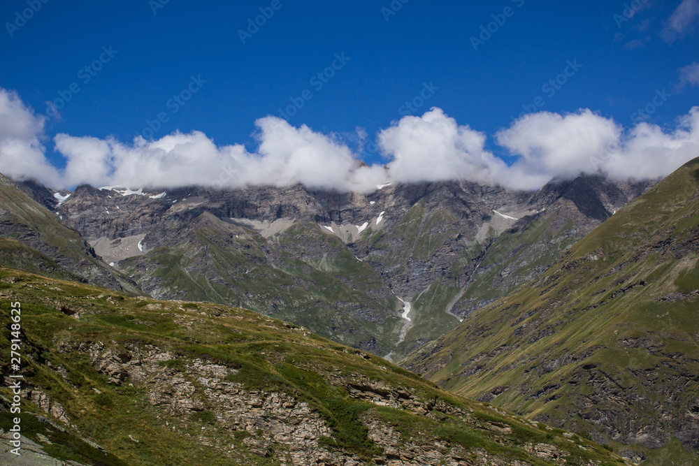 Mountain landscape with cloudy sky, Italy