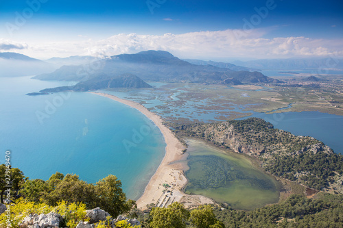 Fototapeta Naklejka Na Ścianę i Meble -  Panoramic view of iztuzu beach in Dalyan, Turkey