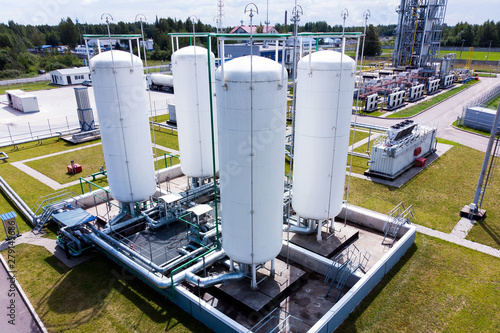 Aerial view of Liquid chemical tank terminal, Storage of liquid chemical and petrochemical products