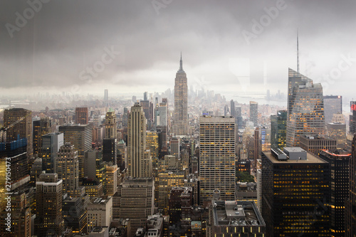 View from Empire State Buildin in a cloudy day - New York - Usa