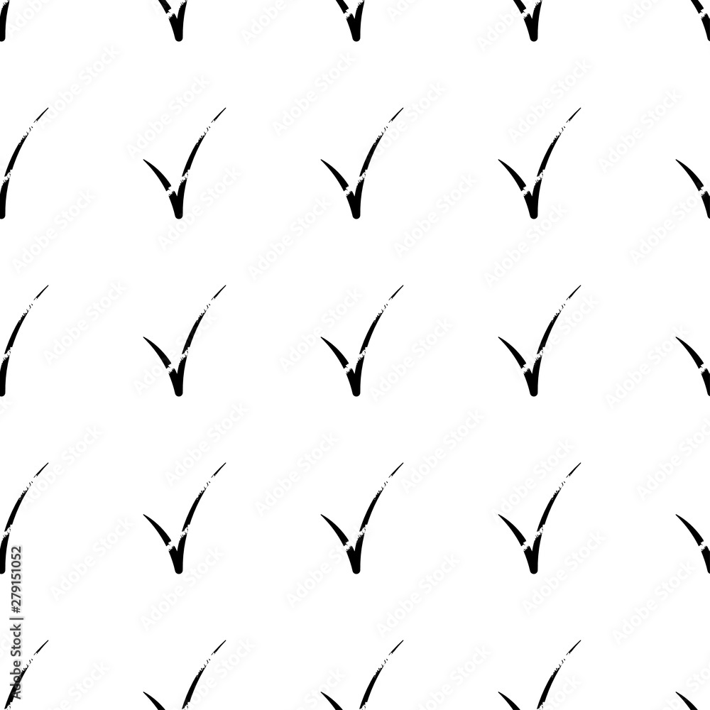 Check mark seamless pattern on white background. Tick symbol. Vector illustration. Check mark seamless pattern on white background. Tick symbol. Vector illustration.