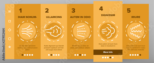 Water, Steam, Liquid Spray Vector Onboarding Mobile App Page Screen. Letting Water, Air Through Pulverizer. Sprinkler Distributing Drops Of Liquid Lineart Design. Spraying Smoke, Steam Illustration