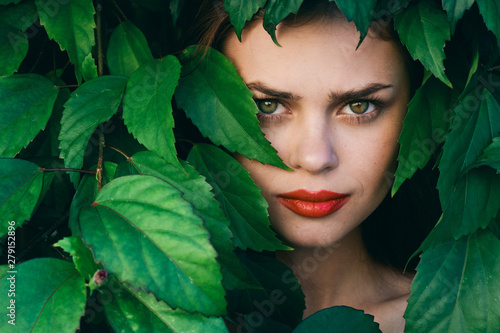 portrait of young woman with perfect skin of her face