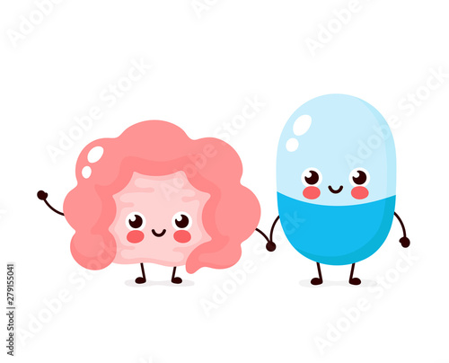 Cute strong happy smiling pill