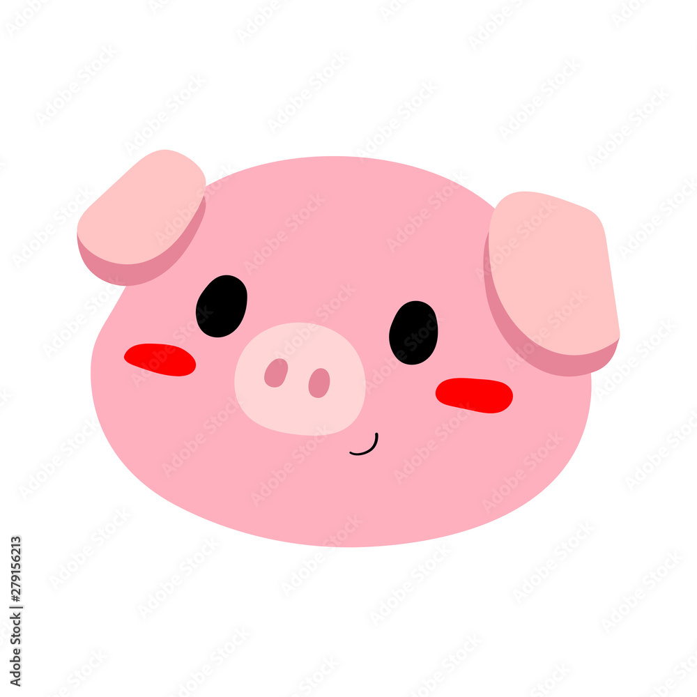 Flat illustration of a pig. Flat illustration of a pig.