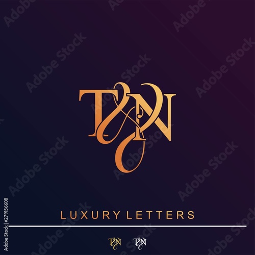 T & N TN logo initial vector mark. Initial letter T & N TN luxury art vector mark logo.
