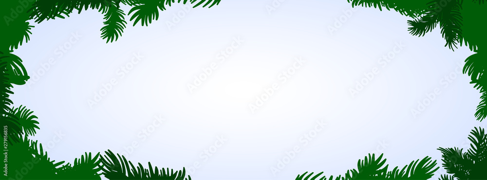 Fototapeta premium Vector New Year illustration, hand drawn wreath with an empty space for your text or lettering. Can be used for funny greeting cards, promo and social network banners, t-shirt prints, stickers etc.