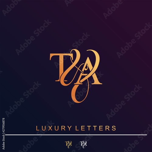 T & A TA logo initial vector mark. Initial letter T & A TA luxury art vector mark logo. photo