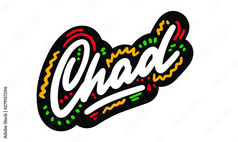 Chad Word Text Creative Handwritten Font Design Vector Illustration. Chad Word Text Creative Handwritten Font Design Vector Illustration.