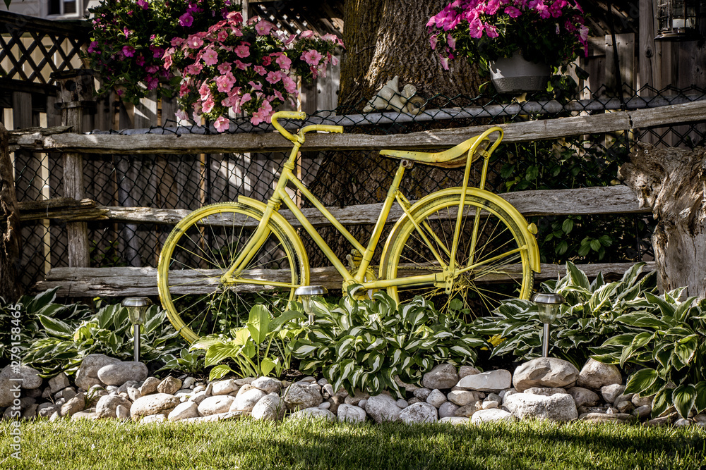 bicycle in garden