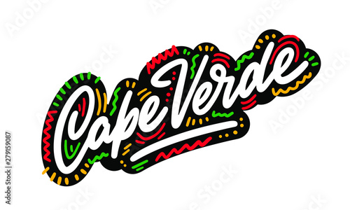 Cape Verde country textsuitable for a logo icon or typography design