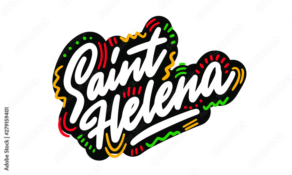 Script word text art design vector of country name for Saint Helena. Script word text art design vector of country name for Saint Helena.