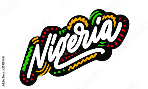 Nigeria country big text suitable for a logo icon design © visio