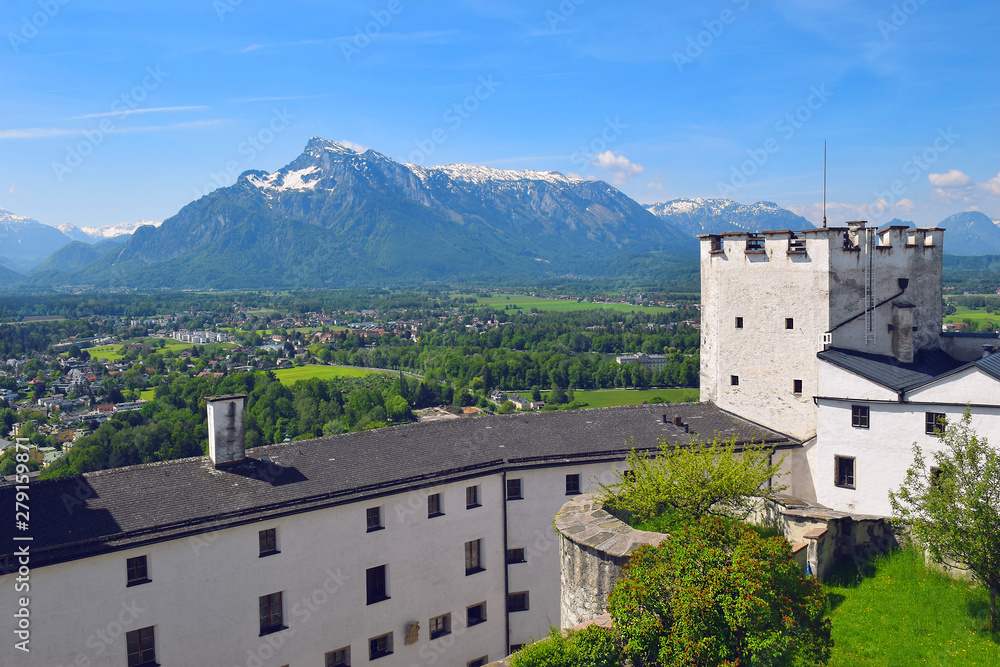 Obraz premium surroundings of Salzburg from the height of the Hohensalzburg Fortress, Austria