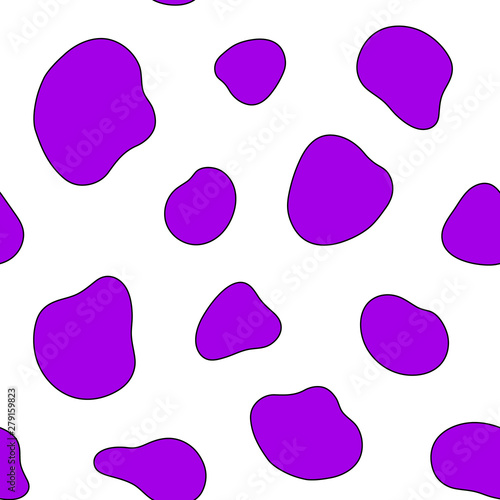Vector illustration, cow spots seamless pattern. Violet color.