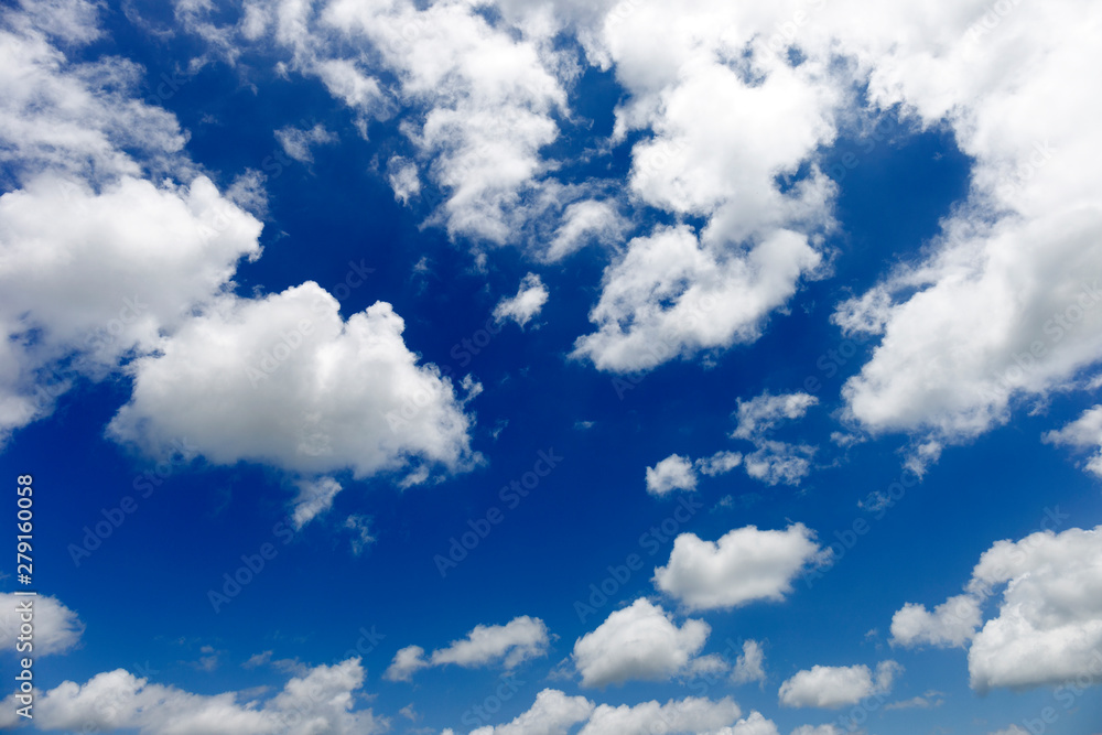 Fototapeta premium Full frame, bright sky on the day with a lot of clutter. Background