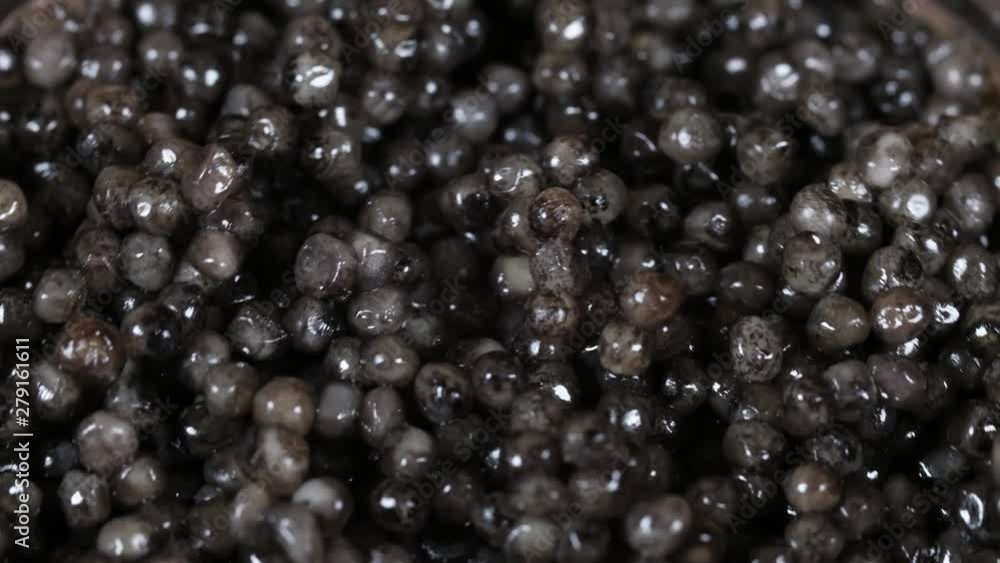 Macro shot of caviar, is a food that is achieved through processing and salting the eggs of several species of sturgeon. Food concept, high-quality, gourmet, restaurants. Macro shot of caviar, is a food that is achieved through processing and salting the eggs of several species of sturgeon. Food concept, high-quality, gourmet, restaurants.