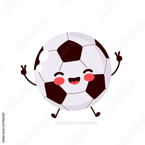 Fototapeta Naklejka Na Ścianę i Meble -  Cute happy smiling Football ball 