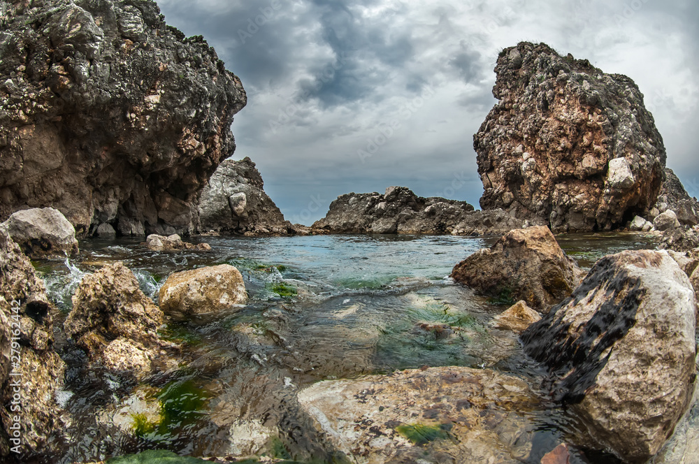 rocks and sea