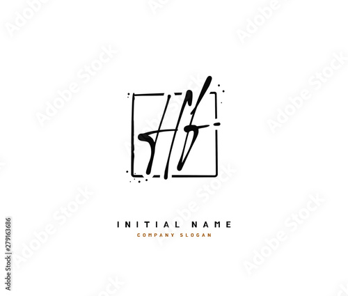 H F HF Beauty vector initial logo, handwriting logo of initial signature, wedding, fashion, jewerly, boutique, floral and botanical with creative template for any company or business.