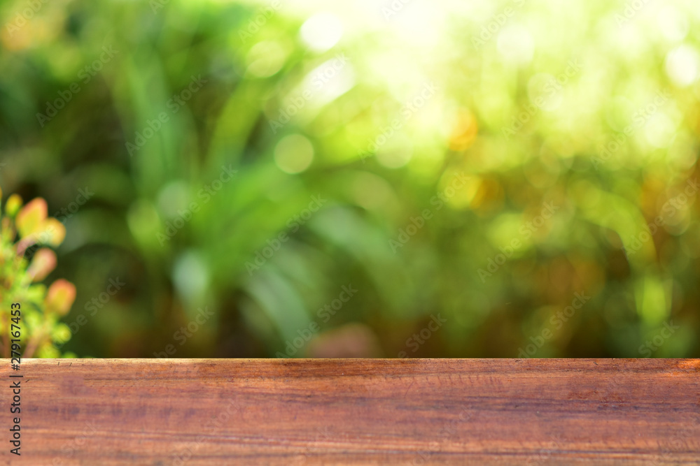 Wooden table bar green background Wooden table bar green background