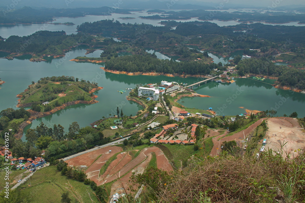 Obraz premium View from the summit of Stone of El Penol near Guatape in Colombia