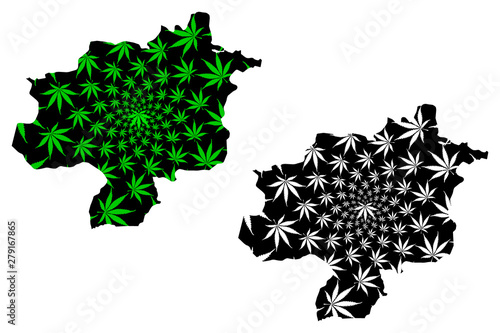 Sivas (Provinces of the Republic of Turkey) map is designed cannabis leaf green and black, Sivas ili map made of marijuana (marihuana,THC) foliage,....