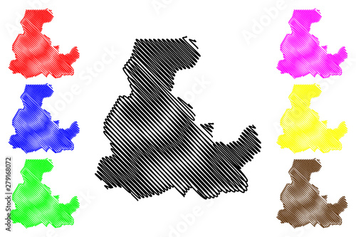 Segou Region (Regions of Mali, Republic of Mali) map vector illustration, scribble sketch Segou map.... photo