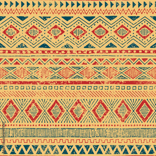Seamless ethnic pattern. Vintage print for textiles drawn by hand. Vector illustration.