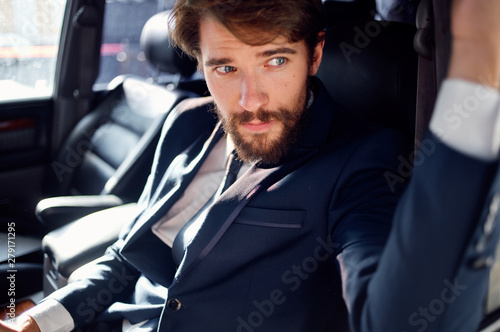 portrait of a young man in car