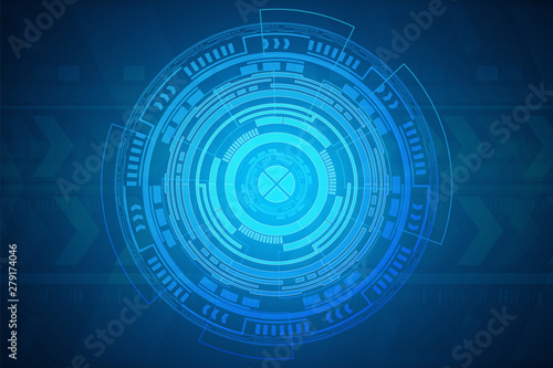 Circle blue digital technology, Innovation concept, speed background
