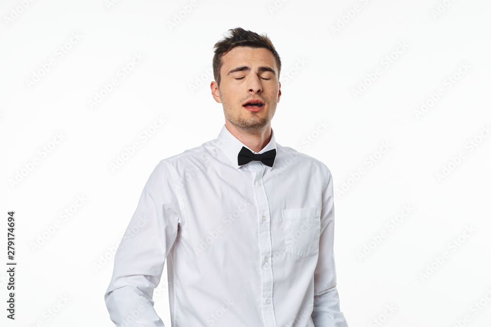 portrait of a young man isolated on white background portrait of a young man isolated on white background