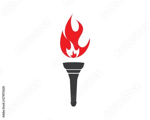 torch logo icon illustration vector design