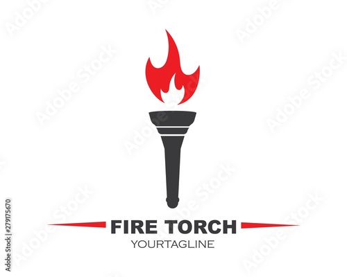 torch logo icon illustration vector design