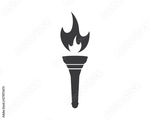 torch logo icon illustration vector design