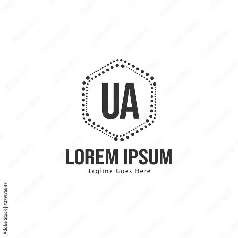 UA Letter Logo Design. Creative Modern UA Letters Icon Illustration