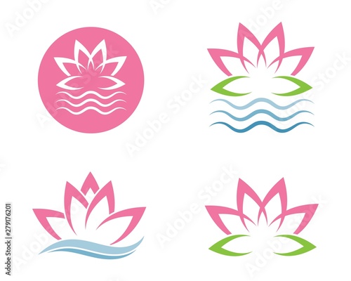 Beauty Vector Lotus flowers design logo Template
