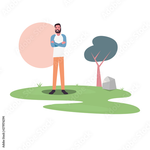 man character in the park outdoor