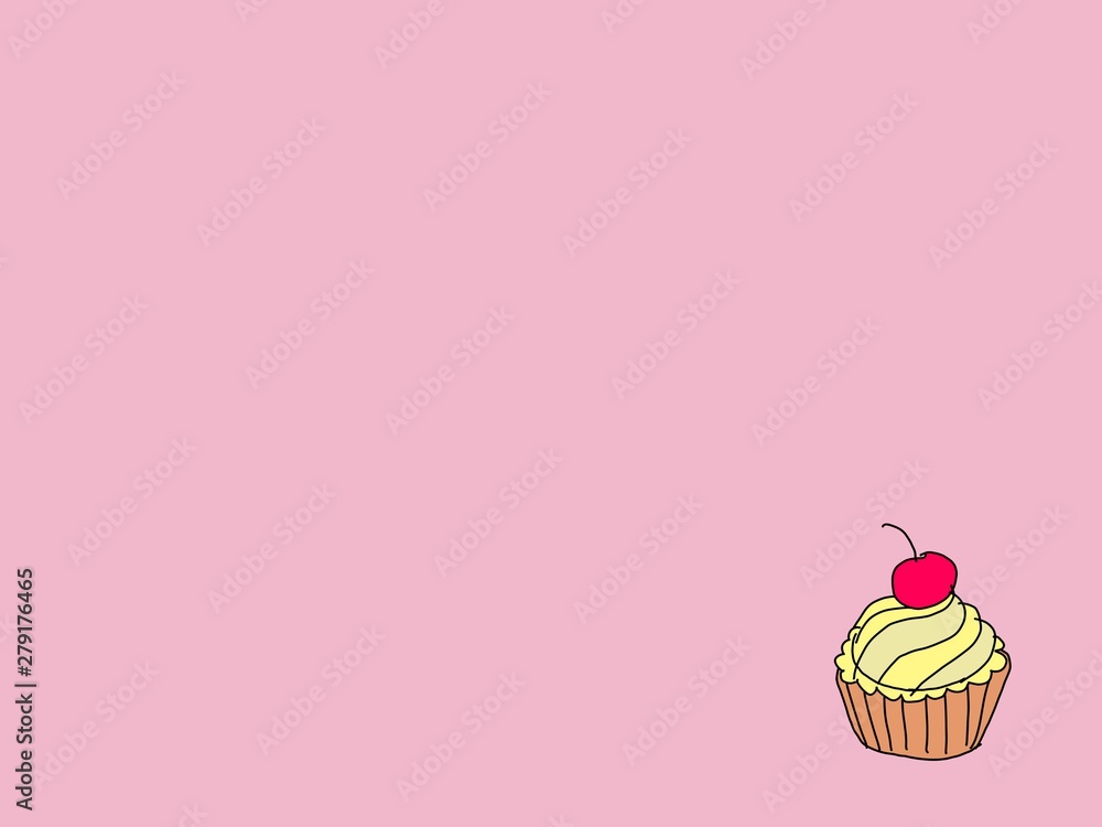 Paint color cupcake set isolated on a pink background Paint color cupcake set isolated on a pink background