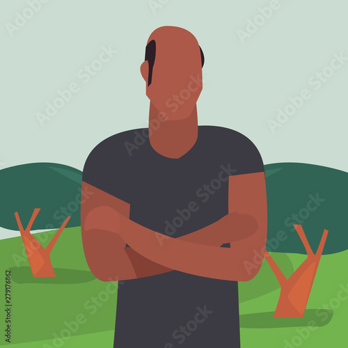 man character in the park outdoor