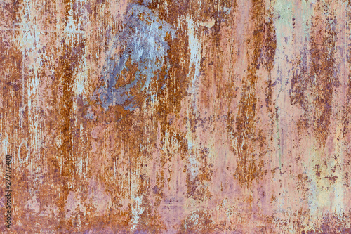 rust, rusty metal wall, old metal sheet covered with paint, rust and scratches