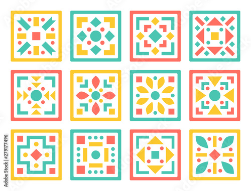 Vector Pattern Set. Geometric Decoration Tiles for Your Patchwork.
