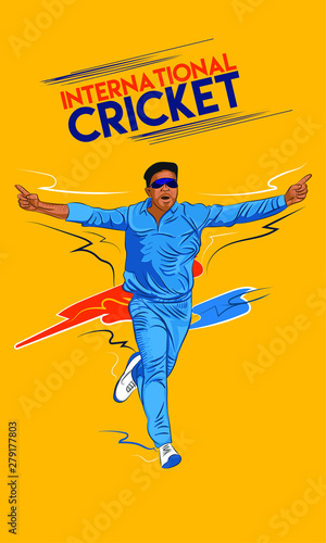 Vector sketch of a cricket Wicket appeal - Vector 