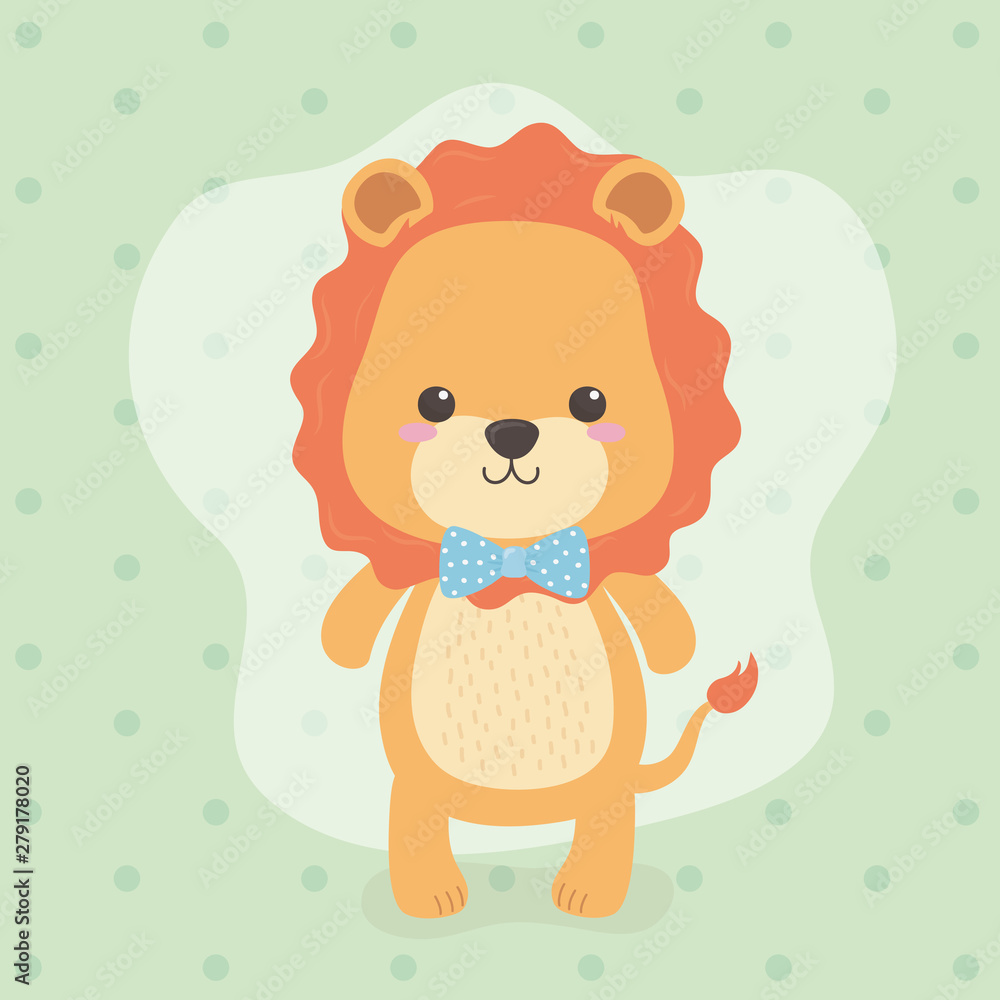 Obraz cute and little lion character