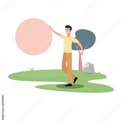 man character in the park outdoor