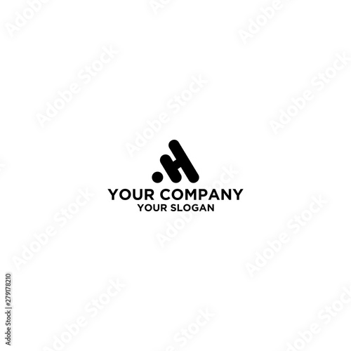 Black AH Logo Design Vector