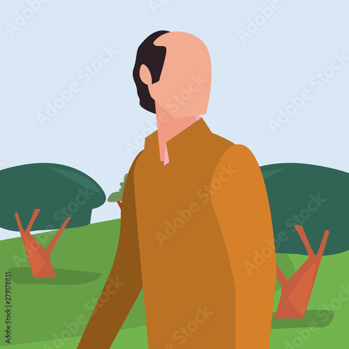 man character in the park outdoor