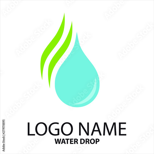 Logo vectoriel d   une goutte d eau et d   herbe.