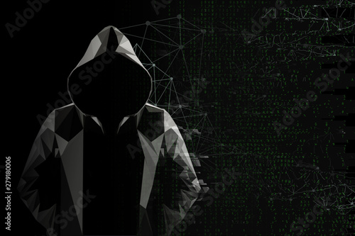 Εκτύπωση καμβά Be aware of hacker attack. Mixed media
